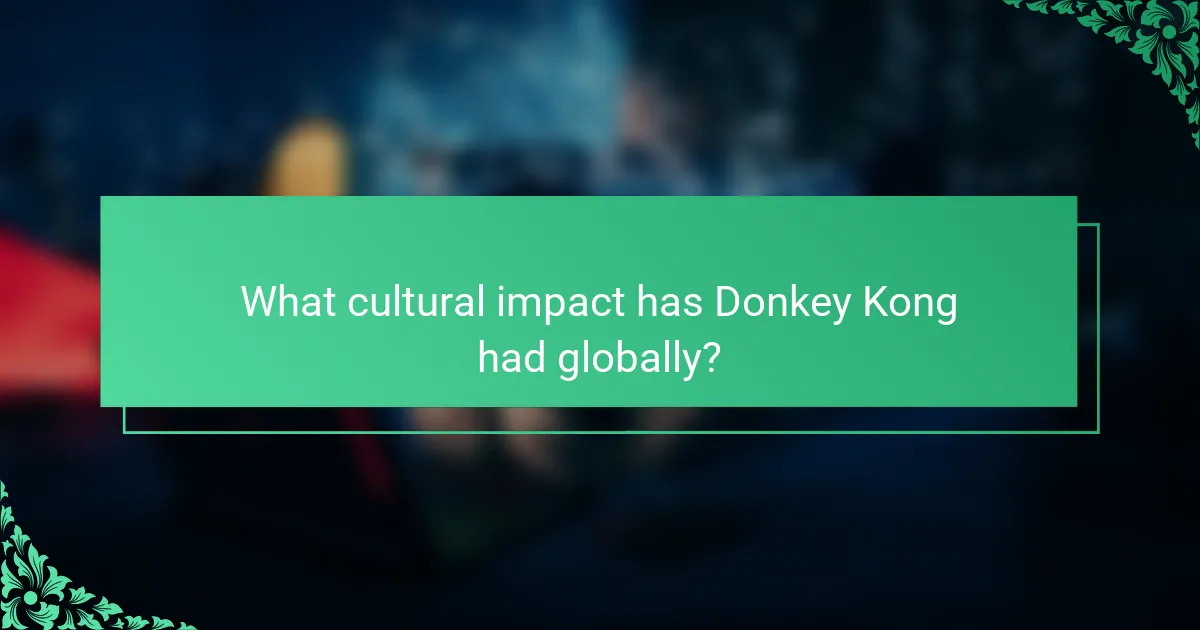 What cultural impact has Donkey Kong had globally?