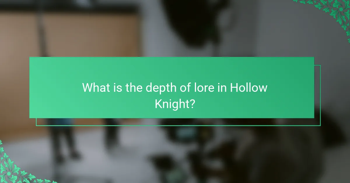 What is the depth of lore in Hollow Knight?