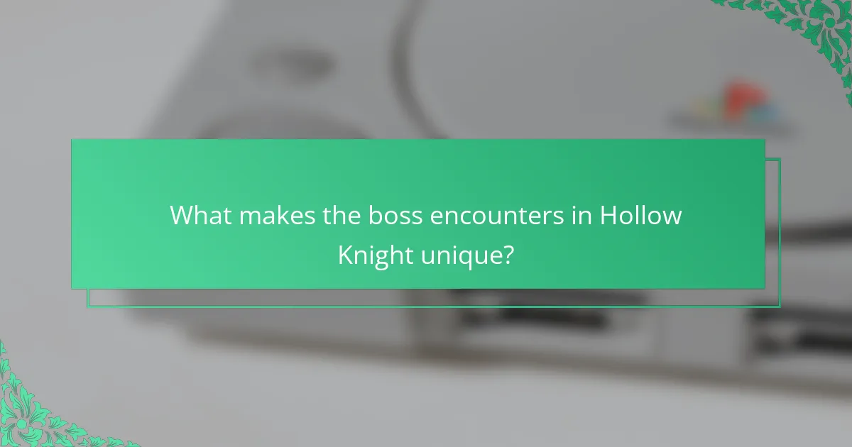 What makes the boss encounters in Hollow Knight unique?