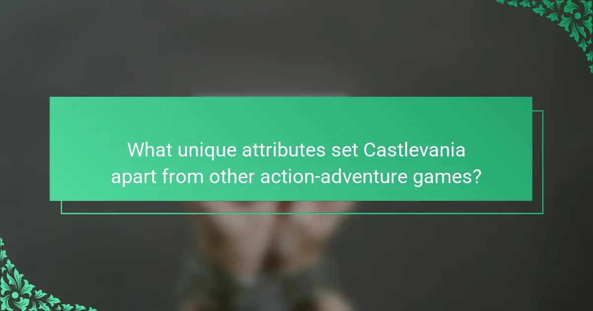 What unique attributes set Castlevania apart from other action-adventure games?