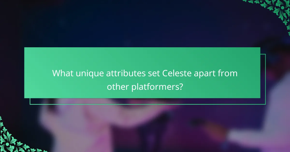 What unique attributes set Celeste apart from other platformers?