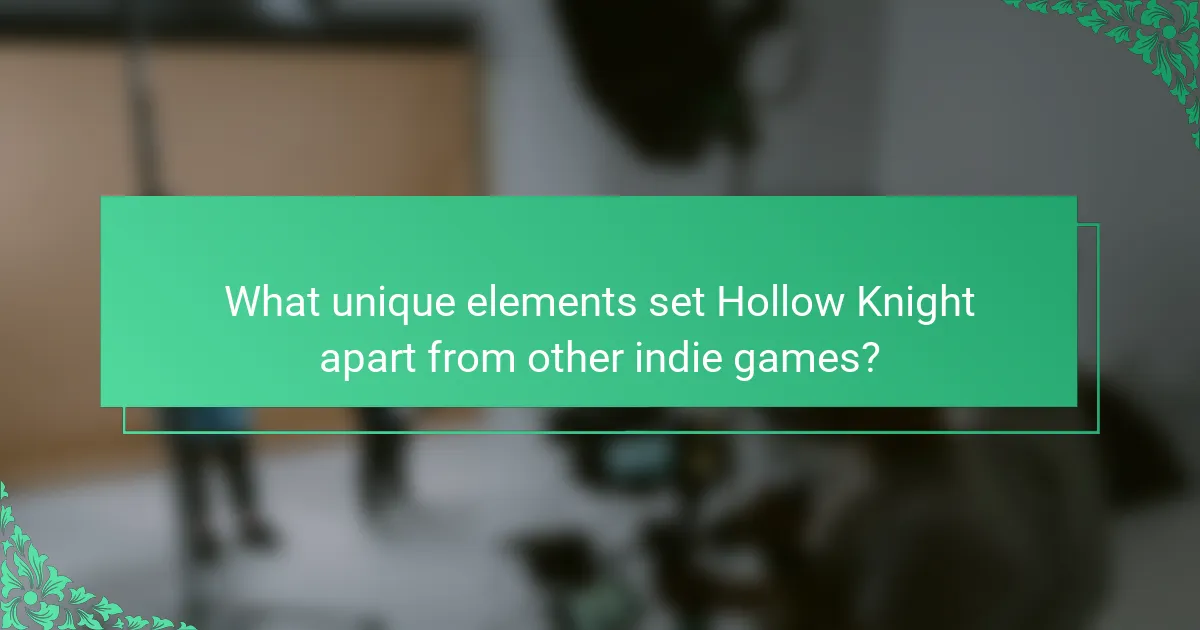What unique elements set Hollow Knight apart from other indie games?