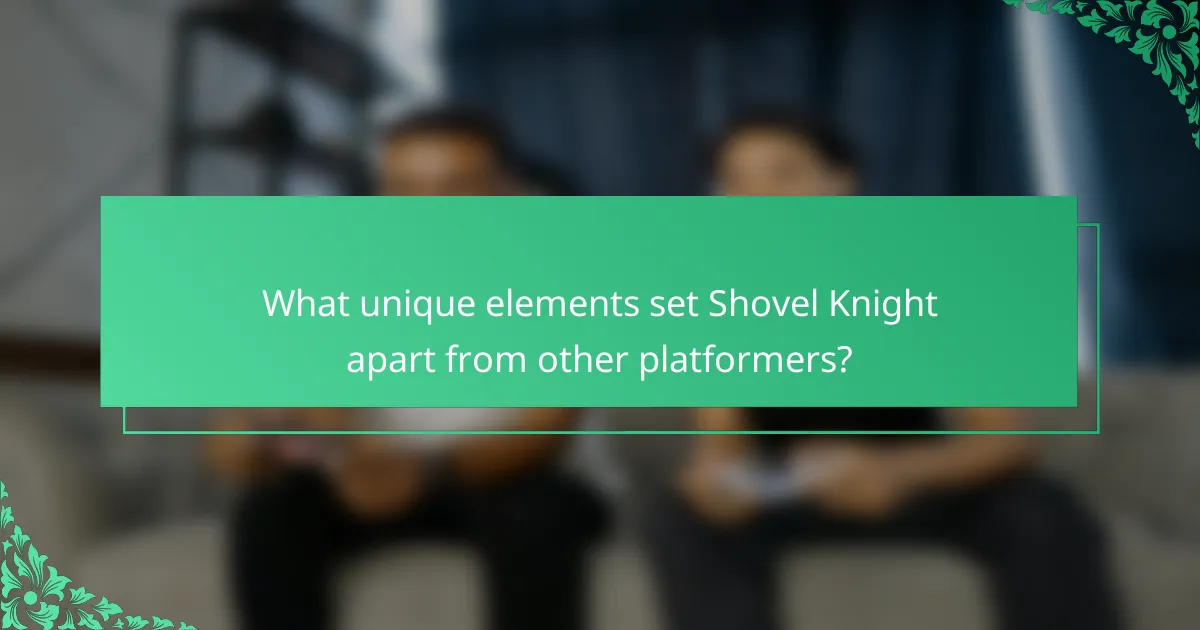 What unique elements set Shovel Knight apart from other platformers?