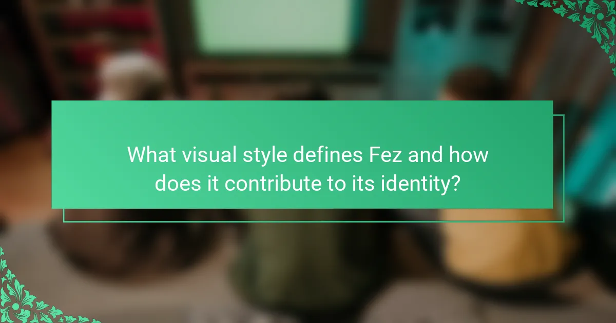 What visual style defines Fez and how does it contribute to its identity?
